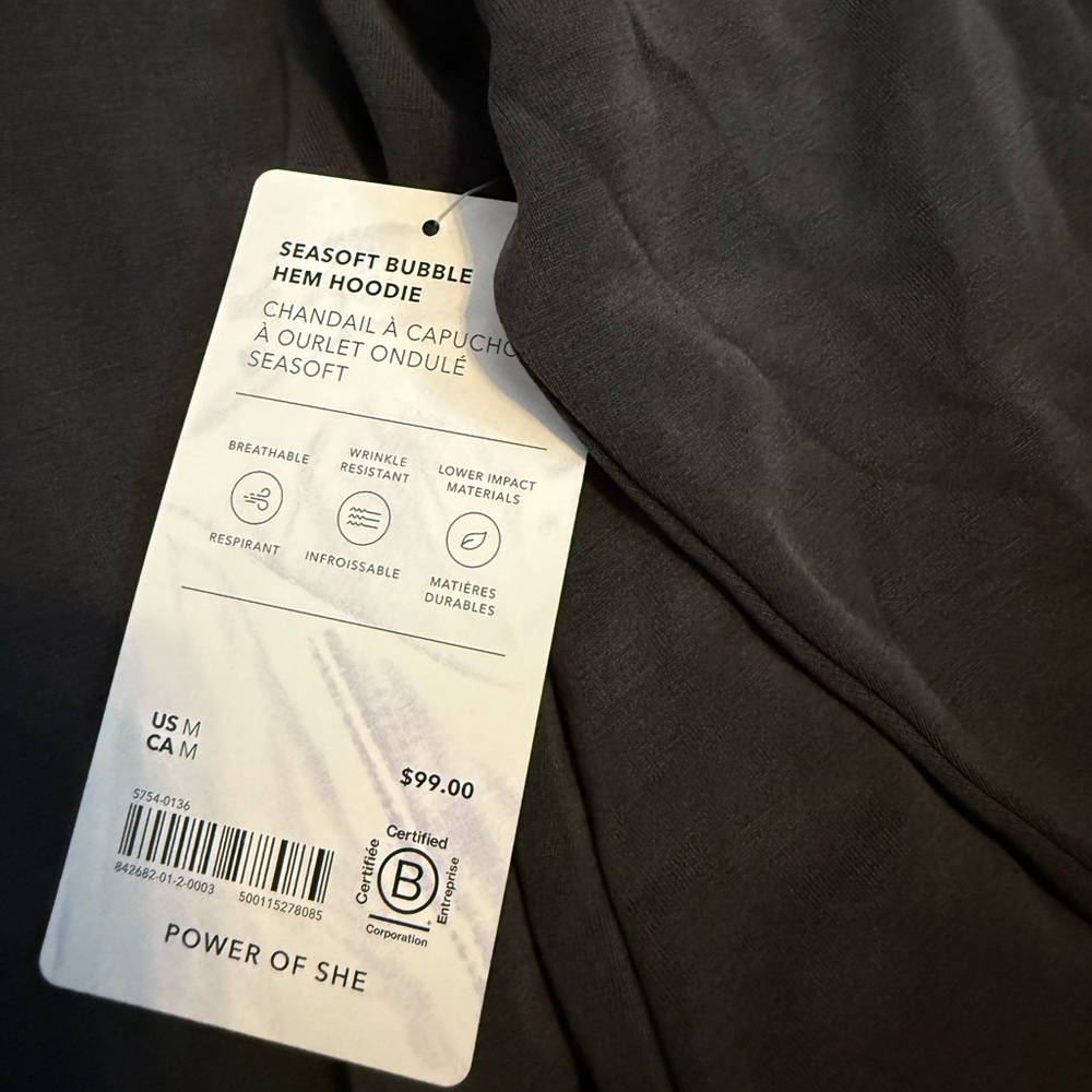 NWT Athleta Seasoft Bubble Hem Hoodie - Picture 7 of 7